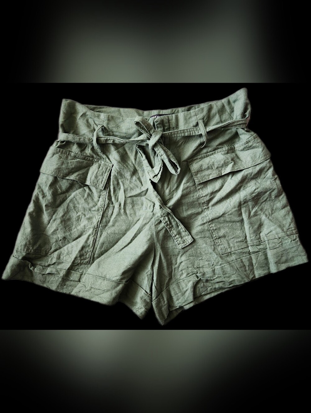 Zara Paper Bag Style Shorts High Waist Summer Size XL Vacation